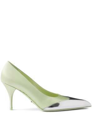 Prada 85mm satin-finish pumps - Green
