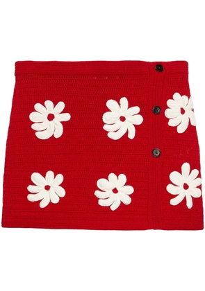 MSGM crochet mini skirt - Red