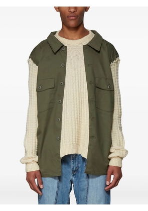 Bonum panelled knitted sweater - Green