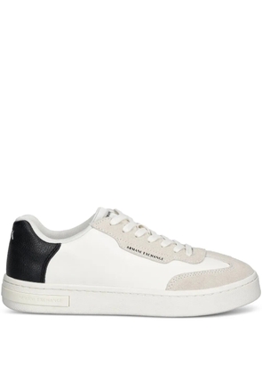 Armani Exchange panelled leather sneakers - White