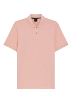 BOSS logo-embroidered cotton polo shirt - Pink