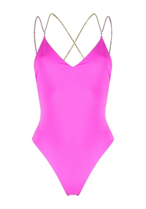 GCDS crystal-embellished strap one-piece - Pink
