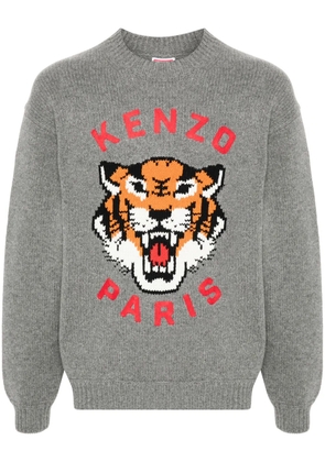 Kenzo Lucy Tiger-intarsia jumper - Grey