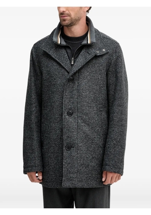 BOSS button houndstooth coat - Black