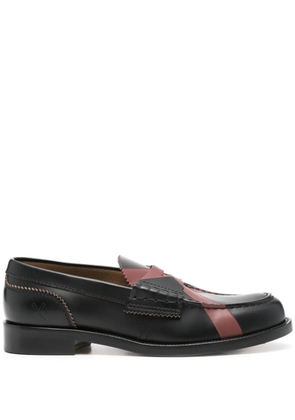 college leather loafers - Black