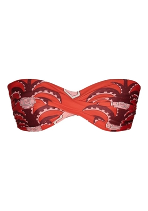 Johanna Ortiz sea sprite printed bikini top - Red