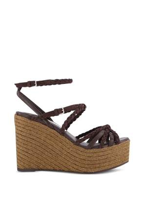 Jimmy Choo Nyra leather wedge sandals - Brown