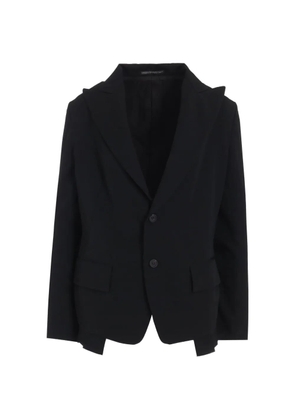 Yohji Yamamoto single-breasted wool blazer - Black