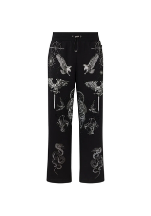 Philipp Plein eagle-motif drawstring track pants - Black