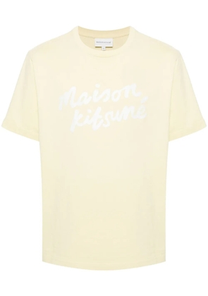 Maison Kitsuné Handwriting-print cotton T-shirt - Yellow
