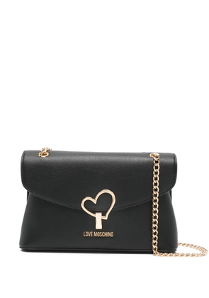 Love Moschino heart charm chain shoulder bag - Black