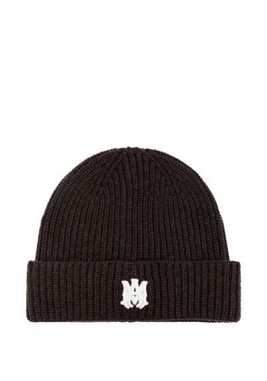 AMIRI Ma ribbed beanie hat - Brown