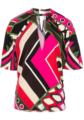 PUCCI Vivara-print V-neck blouse - Black