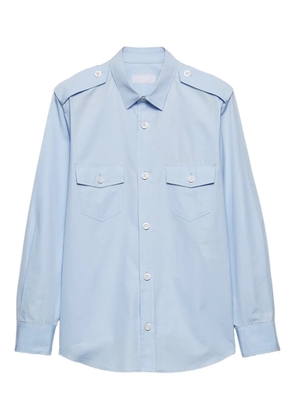 Prada flap-pocket cotton shirt - Blue
