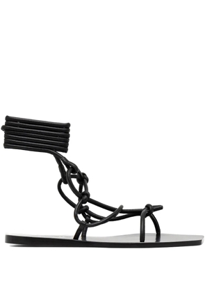 Rick Owens Lilies Penta knotted leather sandals - Black