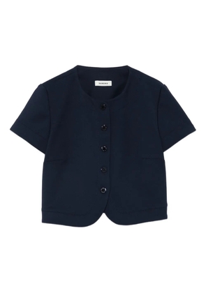 SANDRO button-fastening short-sleeve top - Blue