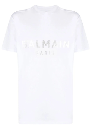 Balmain logo-print detail T-shirt - White