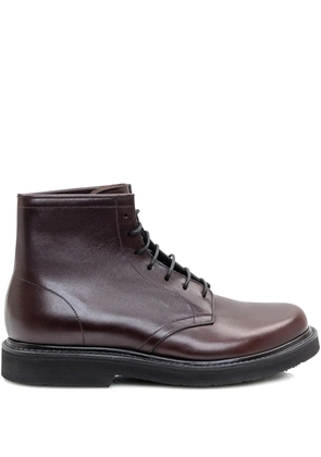 Premiata topstitched lace-up boots - Brown