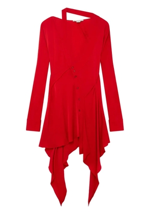 Stella McCartney asymmetric-seam cut-out dress - Red