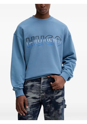 HUGO logo-embroidered crew-neck sweatshirt - Blue