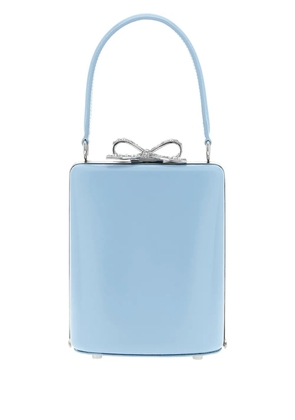 Self-Portrait rhinestone-bow tote bag - Blue