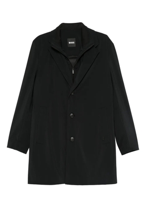 BOSS three-button notched-lapels coat - Black