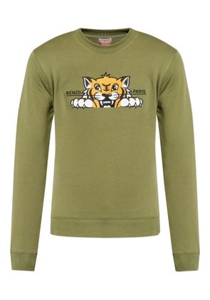 Kenzo tiger-print crew neck sweatshirt - Green