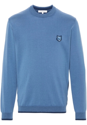 Maison Kitsuné signature fox-motif knitted jumper - Blue