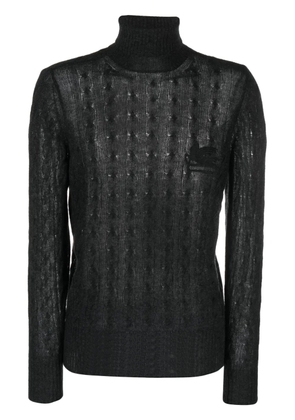 ETRO roll-neck cashmere cable-knit jumper - Grey