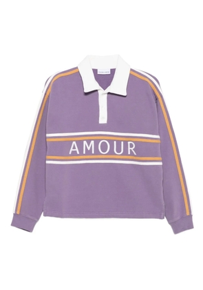 Maison Labiche cépré stripe-detail polo shirt - Purple