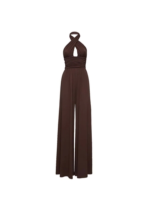 Michael Kors halterneck ruched jumpsuit - Brown