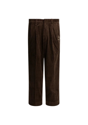 Human Made corduroy embroidered trousers - Brown