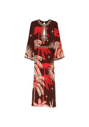 Johanna Ortiz patterned cut-out maxi dress - Brown