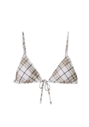 Burberry checkered bikini top - Neutrals