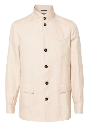 Zegna linen-blend shirt jacket - Brown