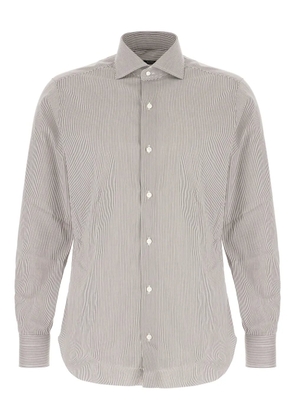 Barba stripe-pattern shirt - Brown