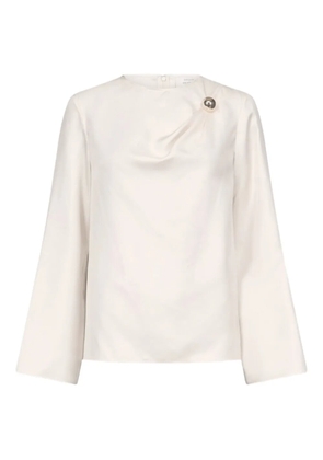 LouLou de Saison Azae draped metallic-ornament blouse - White