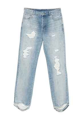 COLE BUXTON distressed straight-leg jeans - Blue