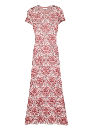 Rabanne paisley jacquard knitted maxi dress - Red