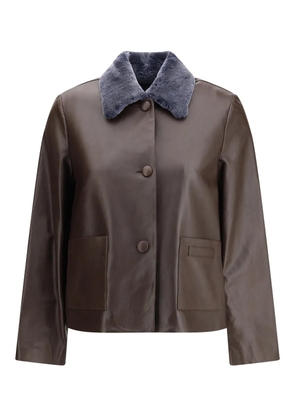 Marni shearling-collar jacket - Brown