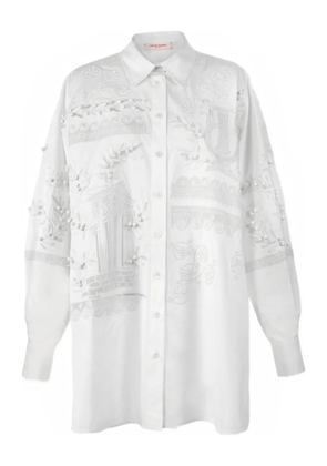 Carolina Herrera embroidered oversized shirt - White