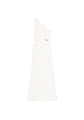 Elie Saab Cady one-shoulder appliqué jumpsuit - White