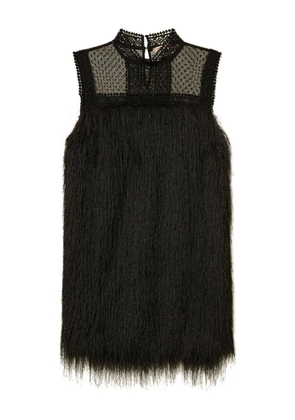 TWINSET fringed lace-incet mini dress - Black