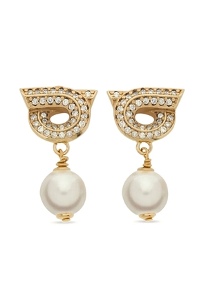Ferragamo Gancini Pearl-shaped Earrings - Gold