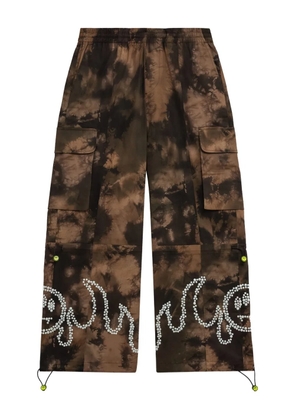 BARROW tie-dye embellished trousers - Brown
