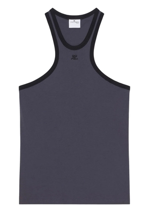 Courrèges contrasting-trim scuba tank top - Black