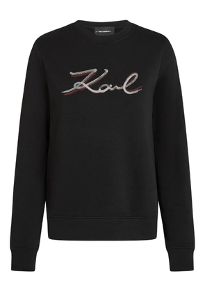Karl Lagerfeld sequin-embellished logo sweatshirt - Black