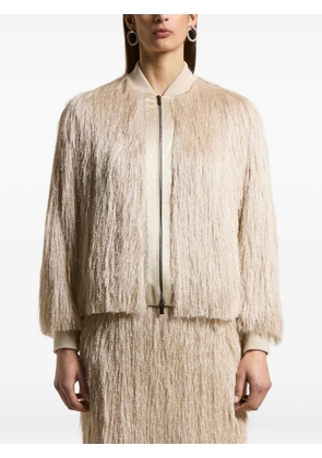Peserico fringed bomber jacket - Neutrals