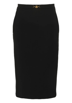 Elisabetta Franchi logo-plaque pencil midi skirt - Black