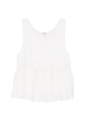 Chloé jacquard peplum hem top - White